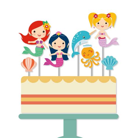 party city cupcake toppers|mermaid cupcake toppers party city.